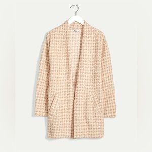 Pink Bouclé Open Front Coat/Cardigan